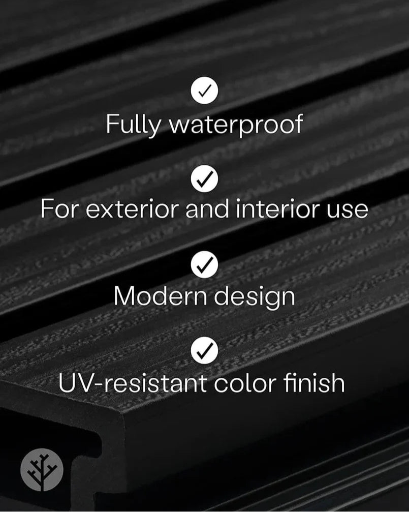 Plaank® Exterior Slat Wall Panels Black