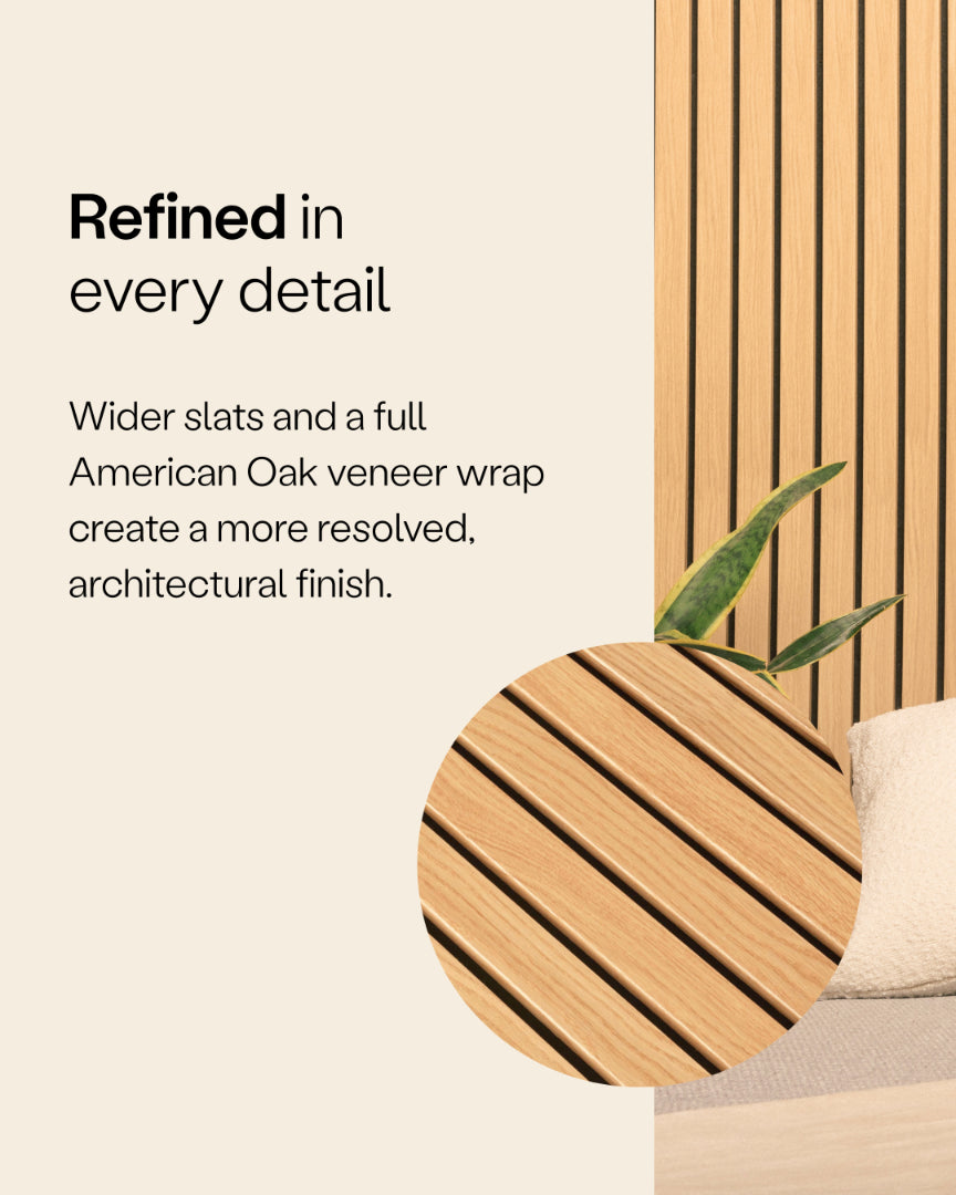 Acupanel® Luxe American Oak Acoustic Wide Slat Wood Wall Panels