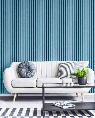 Ocean Blue Colour Acoustic Slat Wall Panels