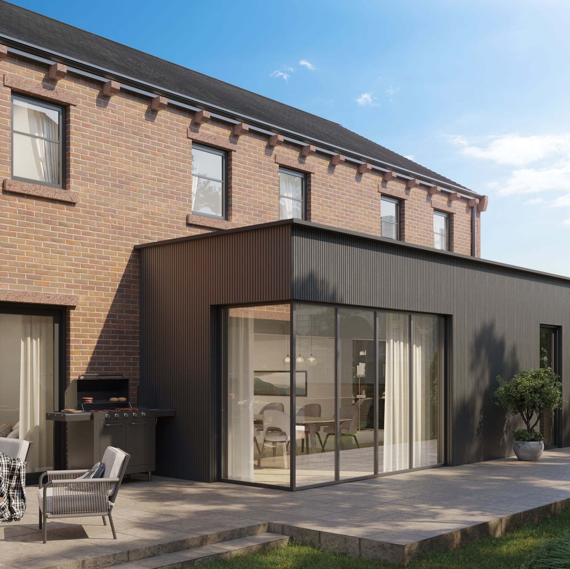 Acupanel® | Black | Exterior Composite Wood-Effect Slat Wall Panels