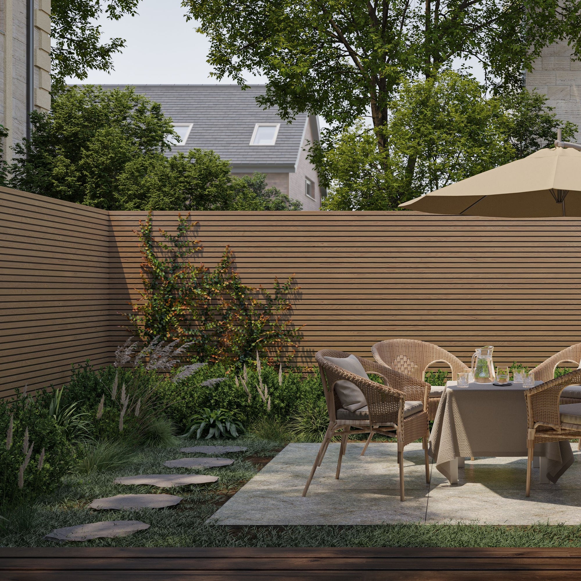 Acupanel® | Oak | Exterior Composite Wood-Effect Slat Wall Panels