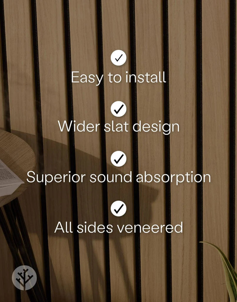 Acupanel® Luxe American Oak Acoustic Wide Slat Wood Wall Panels