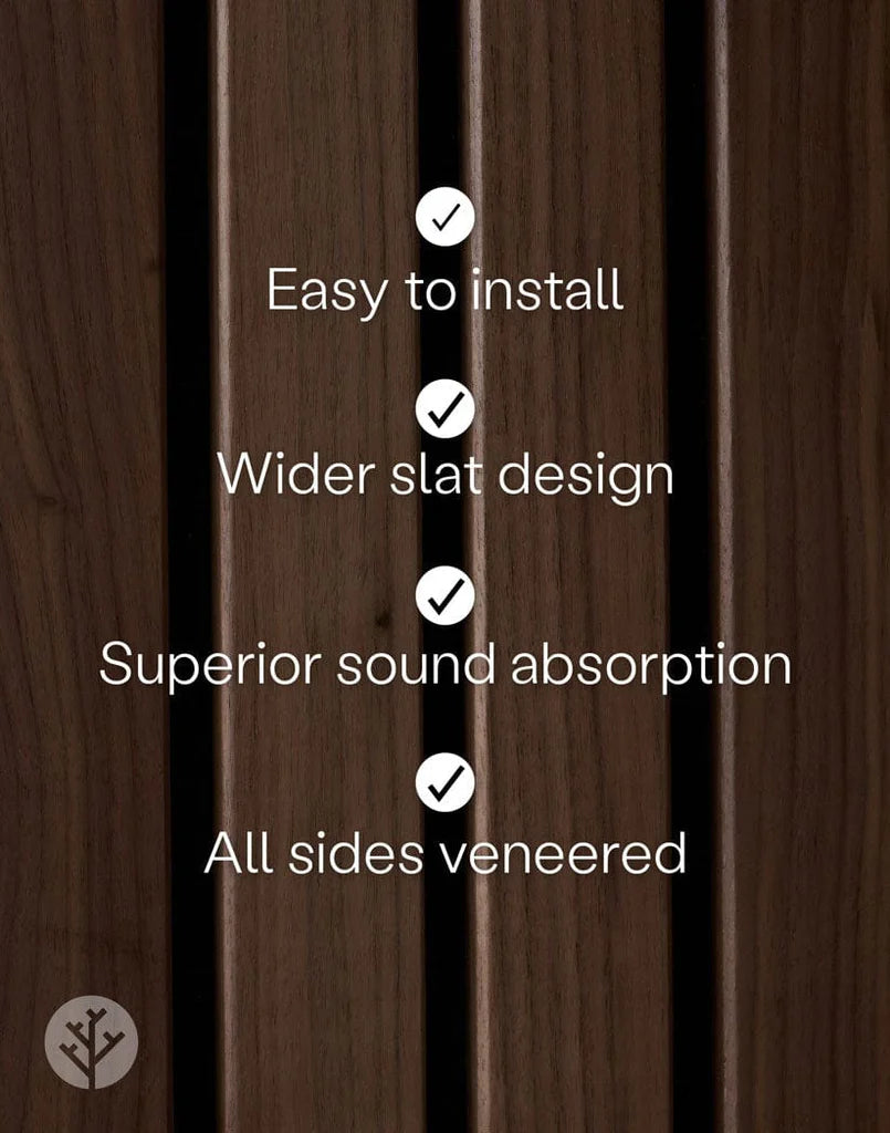 Acupanel® Luxe American Walnut Acoustic Wide Slat Wood Wall Panels
