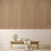WVH® Acoustic Slat Wooden Wall Panels Natural Oak Grey Felt Acoustic Slat Wood Wall Panels installed