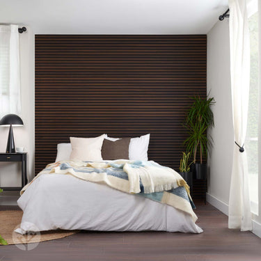 WVH® Acoustic Slat Wood Wall Panels 240cm x 64cm Smoked Oak Acoustic Slat Wood Wall Panels